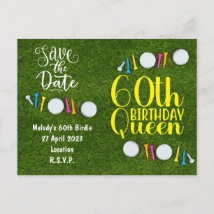 Golf Party-uitnodiging Save the Date 60th Birthday Uitnodiging Briefkaart