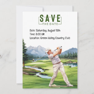 Golf Party uitnodigingskaart waterverf met golfer Kaart