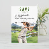 Golf Party uitnodigingskaart waterverf met golfer Kaart (Staand voorkant)