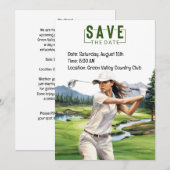 Golf Party uitnodigingskaart waterverf met golfer Kaart (Voorkant / Achterkant)