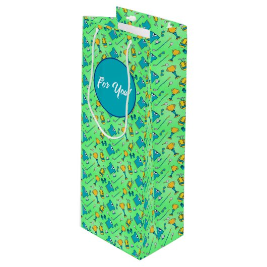 Golf Party Wijn Cadeautas (Voorkant Gekanteld)