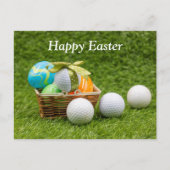 Golf Pasen met bal en kleurrijke paaseieren Feestdagenkaart (Voorkant)