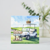 Golf Pasen vakantie op golfbaan Feestdagenkaart (Staand voorkant)