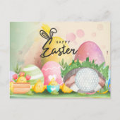 Golf Paskaart voor golfer-waterverf Feestdagenkaart (Voorkant)