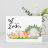 Golf Paskaart voor golfer-waterverf Feestdagenkaart (Staand voorkant)