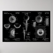  Golf Patent Poster 1 White on Black (Voorkant)