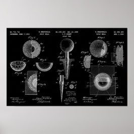  Golf Patent Poster 1 White on Black