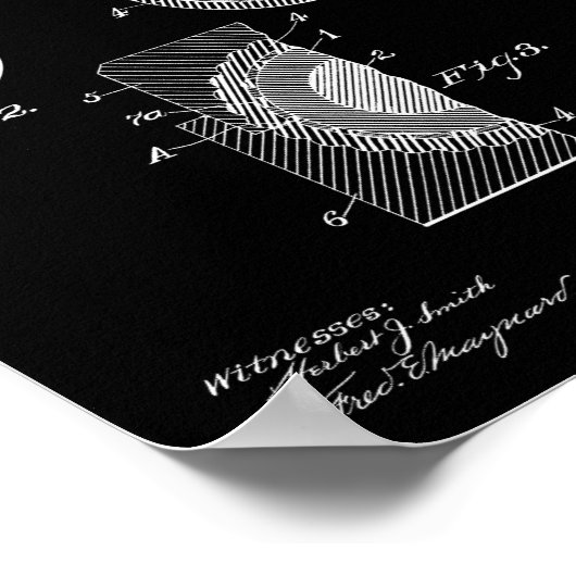  Golf Patent Poster 1 White on Black (Hoek)