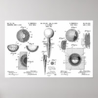  Golf Patent Poster 1 Zwart-wit