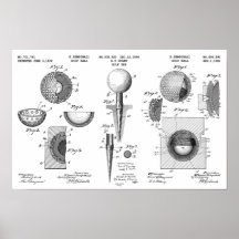 Golf Patent Poster 1 Zwart-wit