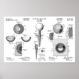  Golf Patent Poster 1 Zwart-wit