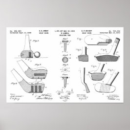  Golf Patent Poster 2 Black op White