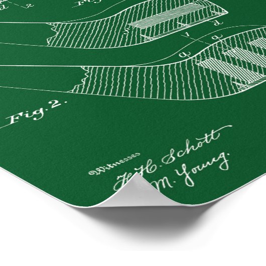  Golf Patent Poster 2 Groen Chalkboard (Hoek)