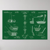  Golf Patent Poster 2 Groen Chalkboard (Voorkant)