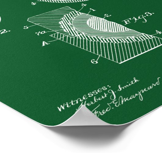  Golf Patent Poster 2 Groen Chalkboard (Hoek)