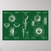  Golf Patent Poster 2 Groen Chalkboard (Voorkant)