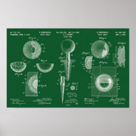  Golf Patent Poster 2 Groen Chalkboard