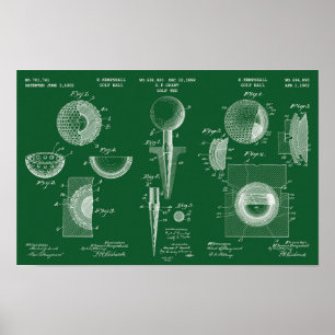 Golf Patent Poster 2 Groen Chalkboard