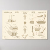 Golf Patent Poster 2 Sepia (Voorkant)