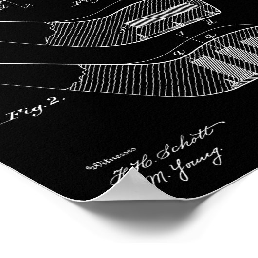  Golf Patent Poster 2 White op Black (Hoek)