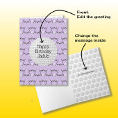 Golf patroon aangepaste naam verjaardag kaart