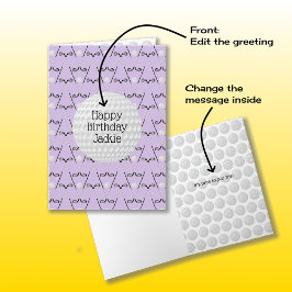 Golf patroon aangepaste naam verjaardag kaart