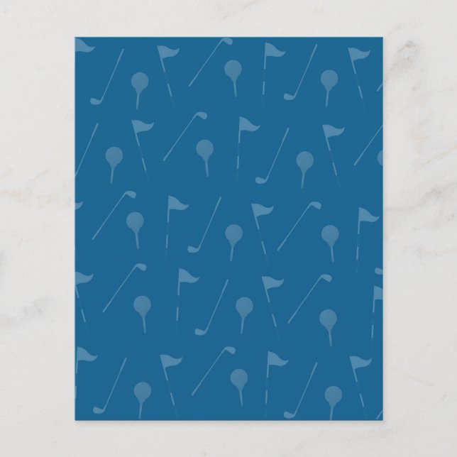 Golf Patroonpapier - Blauw Golfpatroon (Voorkant)