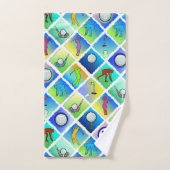 Golf Pattern Blue Initiaal Bad Handdoek (Handdoek)