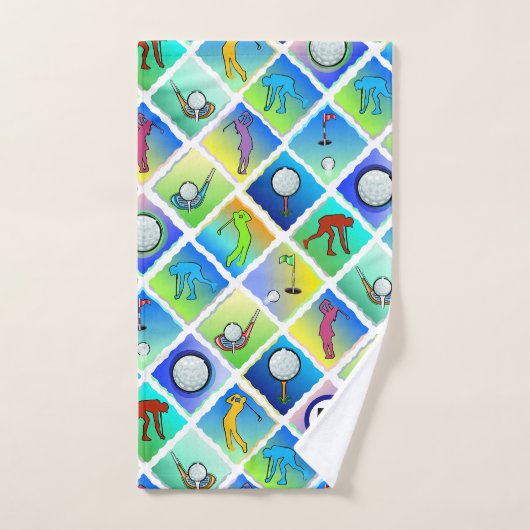 Golf Pattern Blue Initiaal Bad Handdoek (Handdoek)