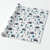 Golf Pattern Cadeaupapier (Uitgerold)