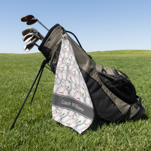 Golf Pattern Personalized Golfhanddoek (Groen)