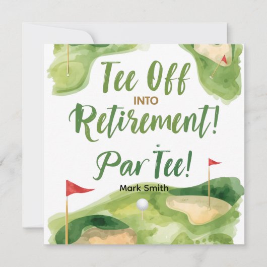 GOLF PENSIOEN Afslaan ParTee voor golfer Kaart (Voorkant)