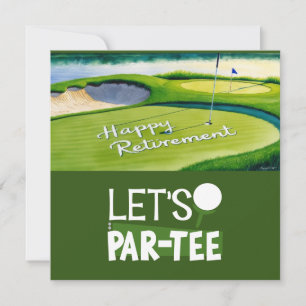 Golf Pensioen met bal par t-shirt tijd op groen Ca Kaart