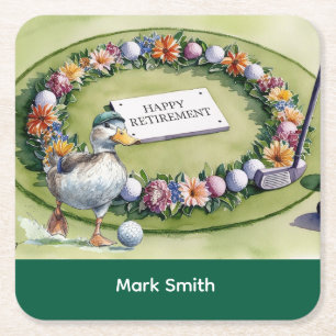 Golf Pensioen met golf thema Kartonnen Onderzetters