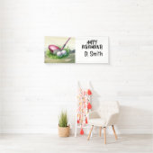 Golf pensioen met golfbaan achtergrond spandoek (Insitu)