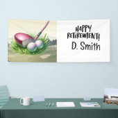 Golf pensioen met golfbaan achtergrond spandoek (Beurs)