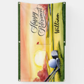 Golf Pensioen met golfbaan en golfernaam Spandoek (Verticaal)