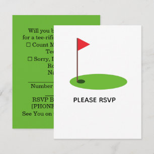 Golf Pensioen met golfvlag RSVP Kaartje