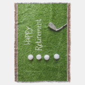 Golf pensioen naar golfer met golfbal op groen deken (Voorkant Verticaal)