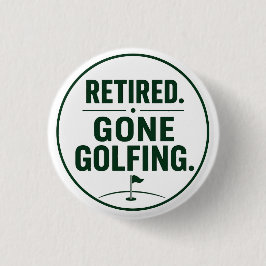 Golf Pensioen thema voor golfer Ronde Button 3,2 Cm