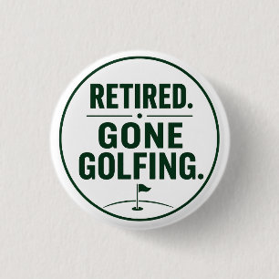 Golf Pensioen thema voor golfer Ronde Button 3,2 Cm