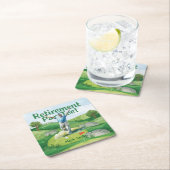 Golf pensioen voor golfer kartonnen onderzetters (Insitu)