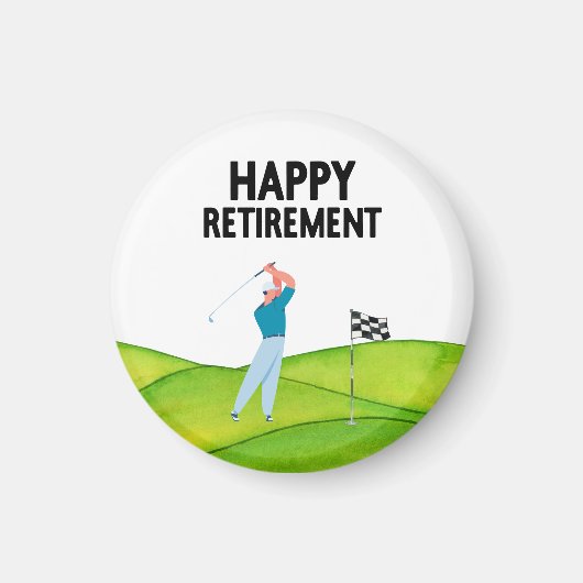 Golf pensioen voor golfer magneet (Voorkant)