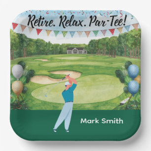 Golf pensioen voor golfer papieren bordje