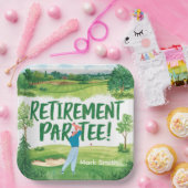 Golf pensioen voor golfer papieren bordje (Feest)