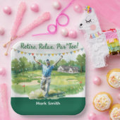 Golf pensioen voor golfer papieren bordje (Feest)