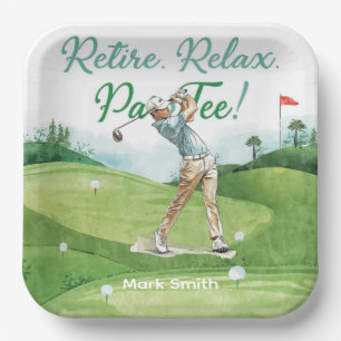 Golf pensioen voor golfer papieren bordje