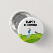 Golf pensioen voor golfer ronde button 3,2 cm (Voorkant /achterkant)