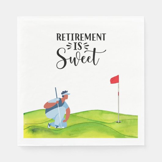 Golf pensioen voor golfer servet (Voorkant)