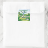 Golf pensioen voor golfer vierkante sticker (Tas)